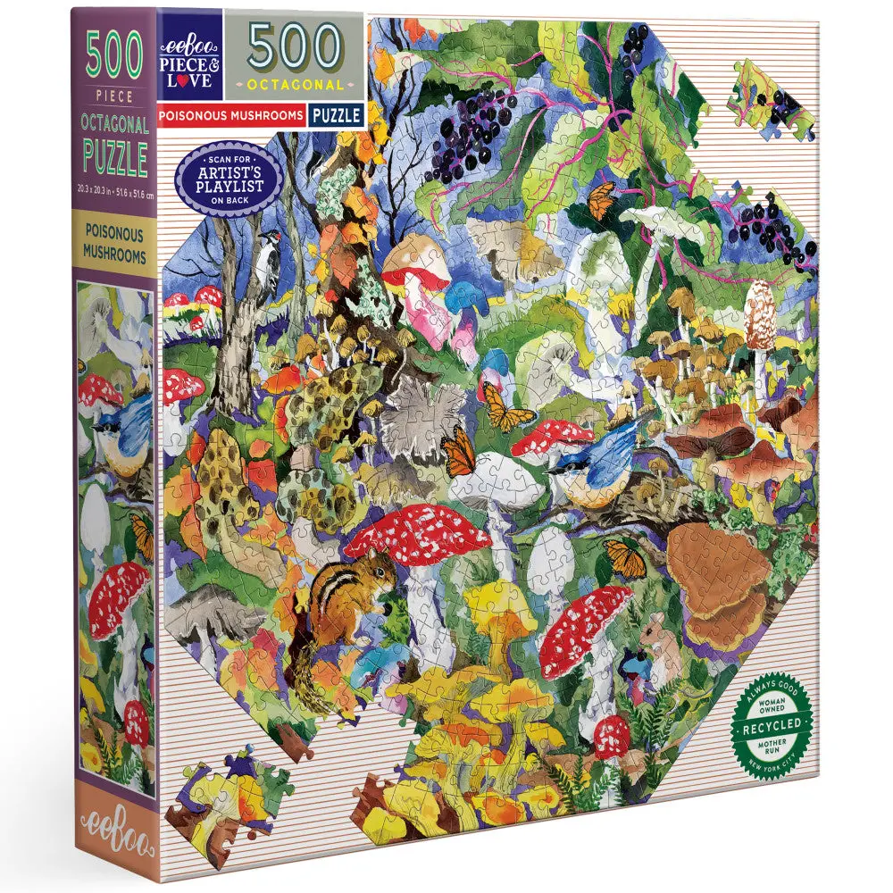 Eeboo Piece & Love: Poisonous Mushrooms Jigsaw - 500 Pc 1