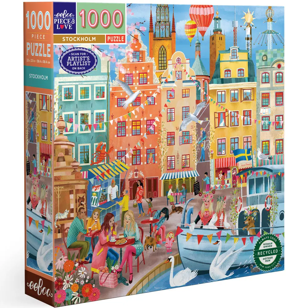 Eeboo Piece & Love Stockholm 1000-Piece Puzzle 1