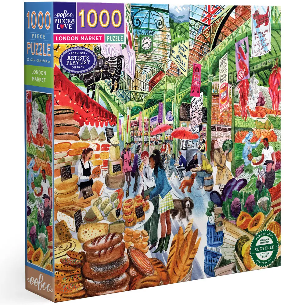 Eeboo Piece & Love: London Market 1000 Pc Puzzle 1