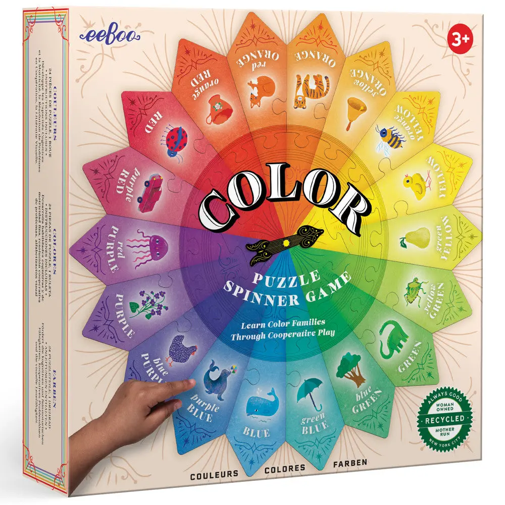 Eeboo Color Puzzle Spinner Game - Educational Toy, 24 Pieces, Ages 3+ 1