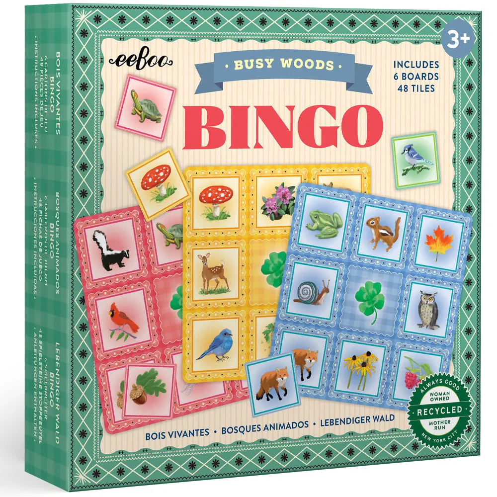 Eeboo Busy Woods Bingo Game For Kids, Sweet Woodland Animal Edition 1