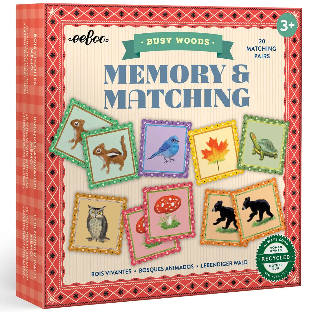 Eeboo Busy Woods Memory & Matching Game For Kids Ages 3+ 1
