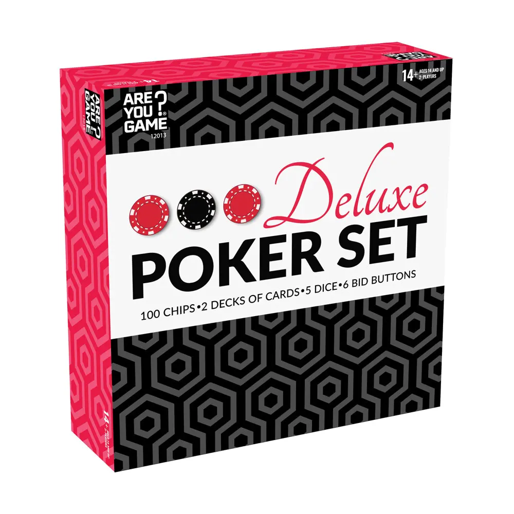 Areyougame Deluxe Poker Set With Chips, Cards, Dice, And Bid Buttons 1