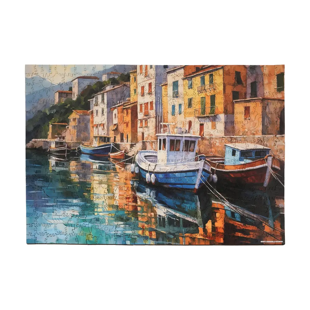 Areyougame Boats At Bay Wooden Jigsaw Puzzle - 494 Pc 1
