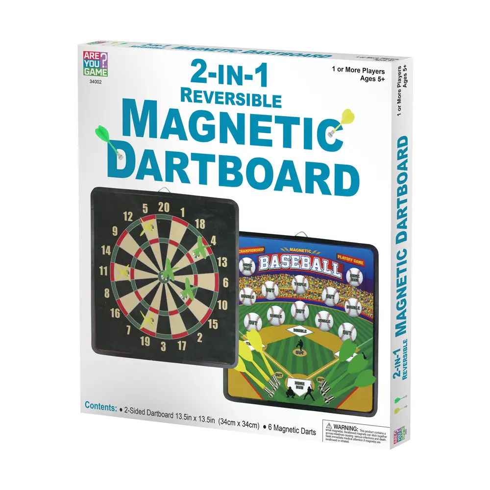 Reversible Magnetic Dartboard With 10 Darts, Dual-Sided Game Board 1
