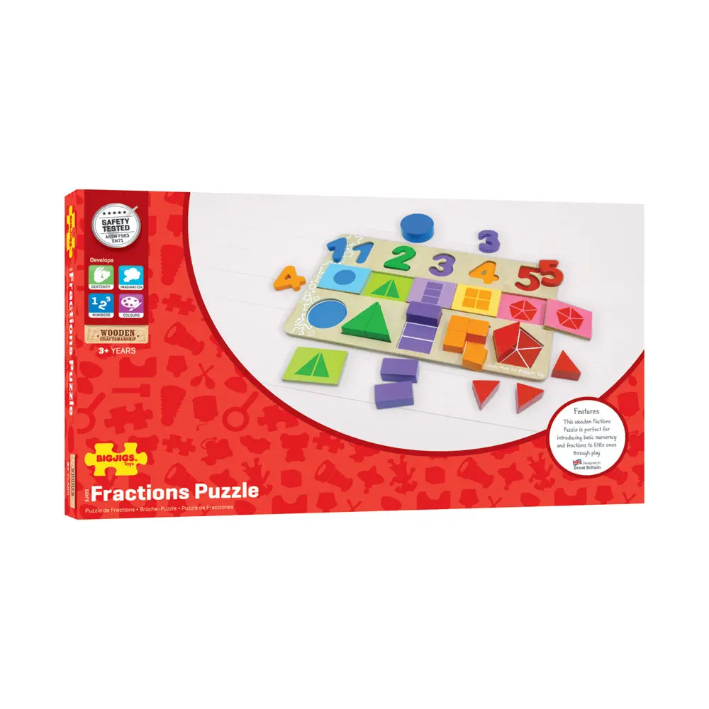 Bigjigs Toys Wooden My First Fractions Puzzle - Educational Learning Toy 1