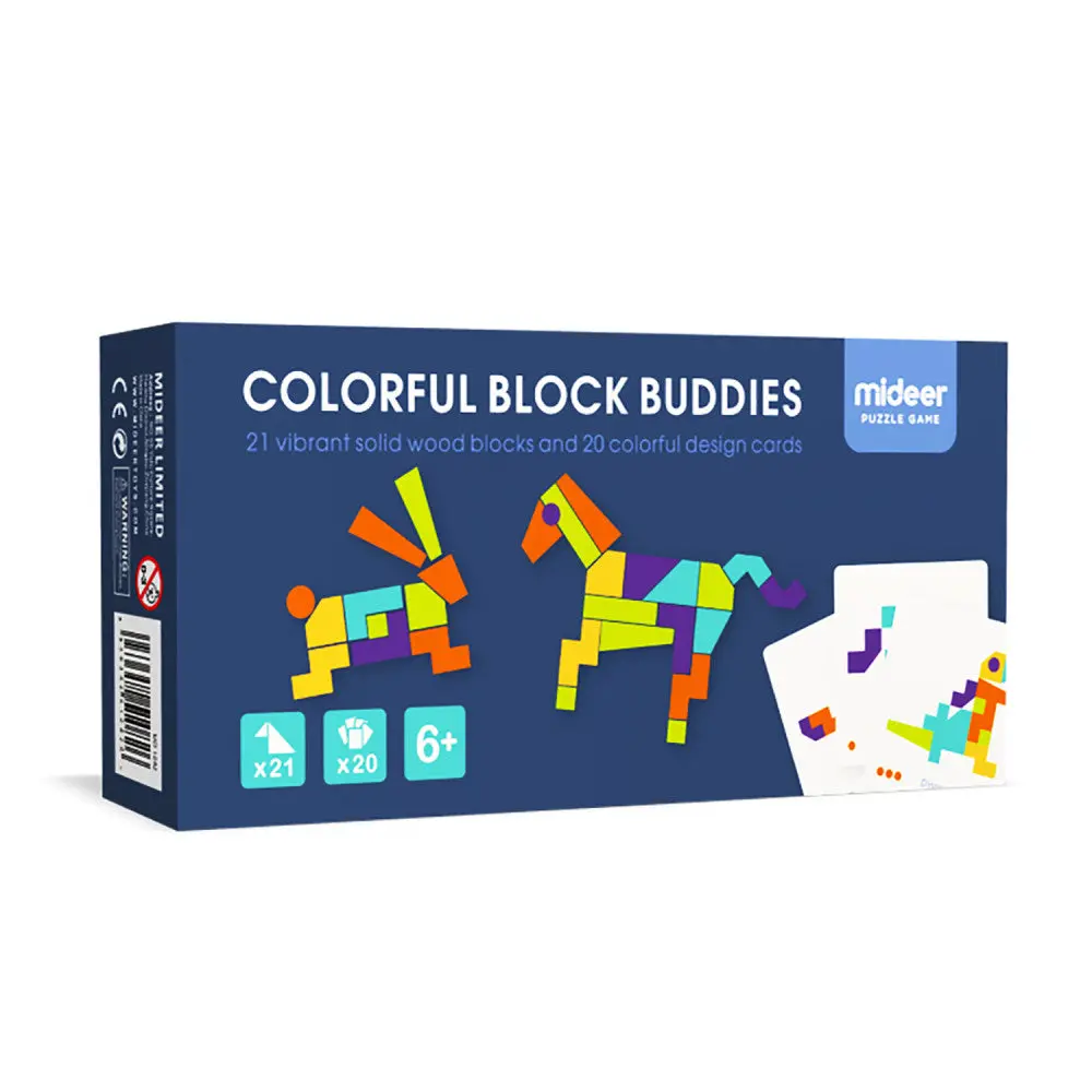 Mideer 41-Piece Wooden Geometric Imagination Puzzle Set 1