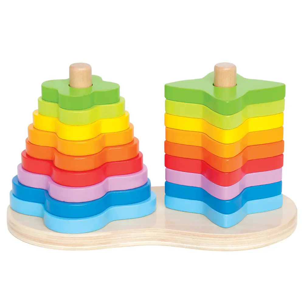Hape Double Rainbow Stacker – Blossom & Star Wooden Toy 1