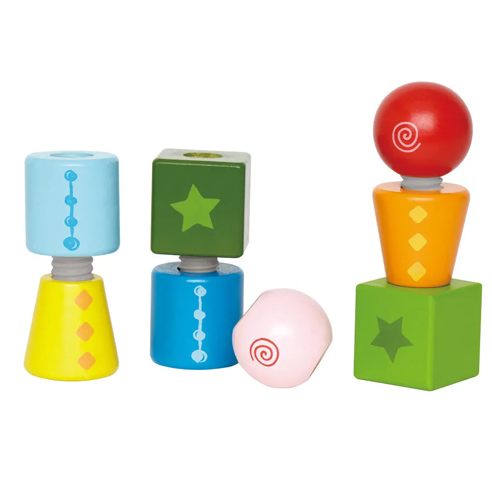 Hape Twist & Turnables - Colorful Wooden Shapes Blocks 1