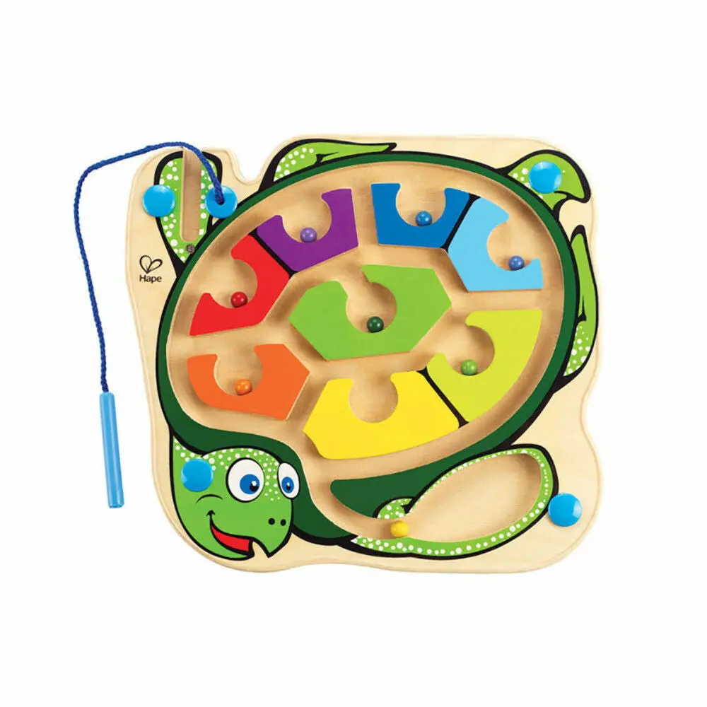 Hape Colorback Sea Turtle Magnetic Bead Maze - Wooden Puzzle Toy 1