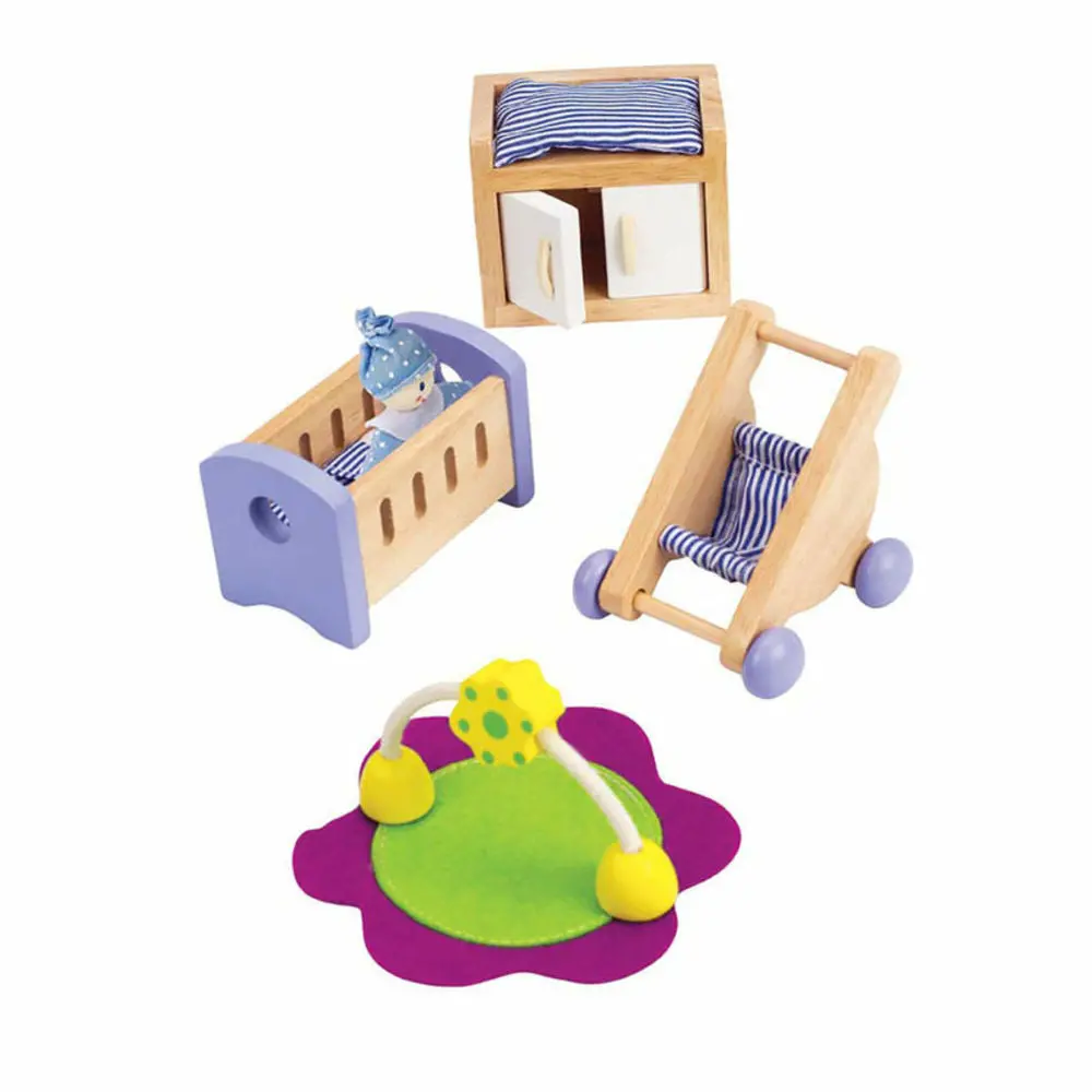 Hape Wooden Dollhouse Baby's Room Furniture Set - Ages 3+ 1