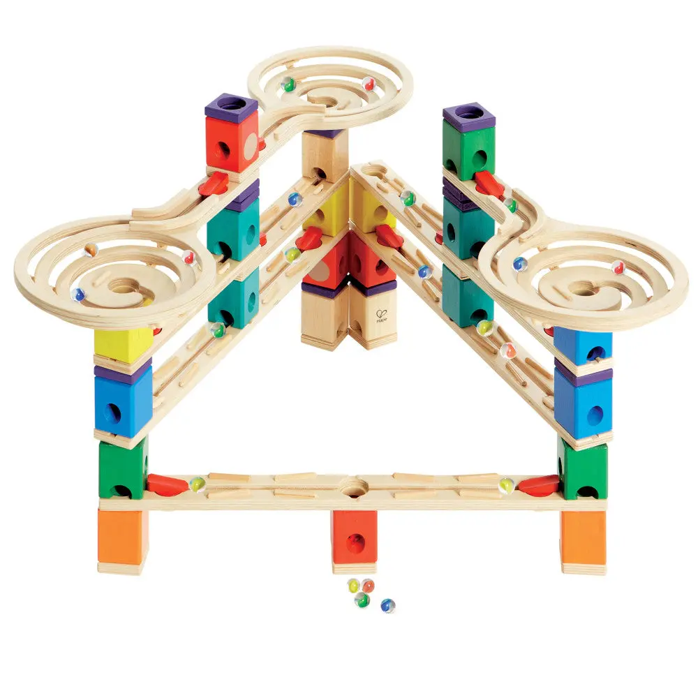 Hape Quadrilla Vertigo Wooden Marble Run Set - 134 Pieces, Educational Toy For Ages 4+ 1