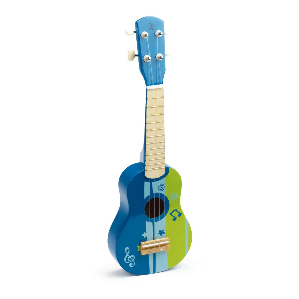 Hape Blue & Green Kid's Wooden Toy Ukulele, 21-Inch Musical Instrument 1