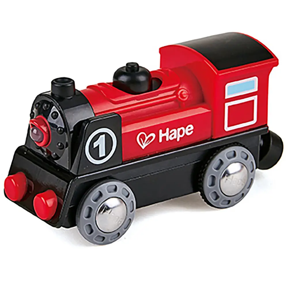 Hape - Battery-Powered Engine No.1 - Wooden Light & Sound Train Toy 1