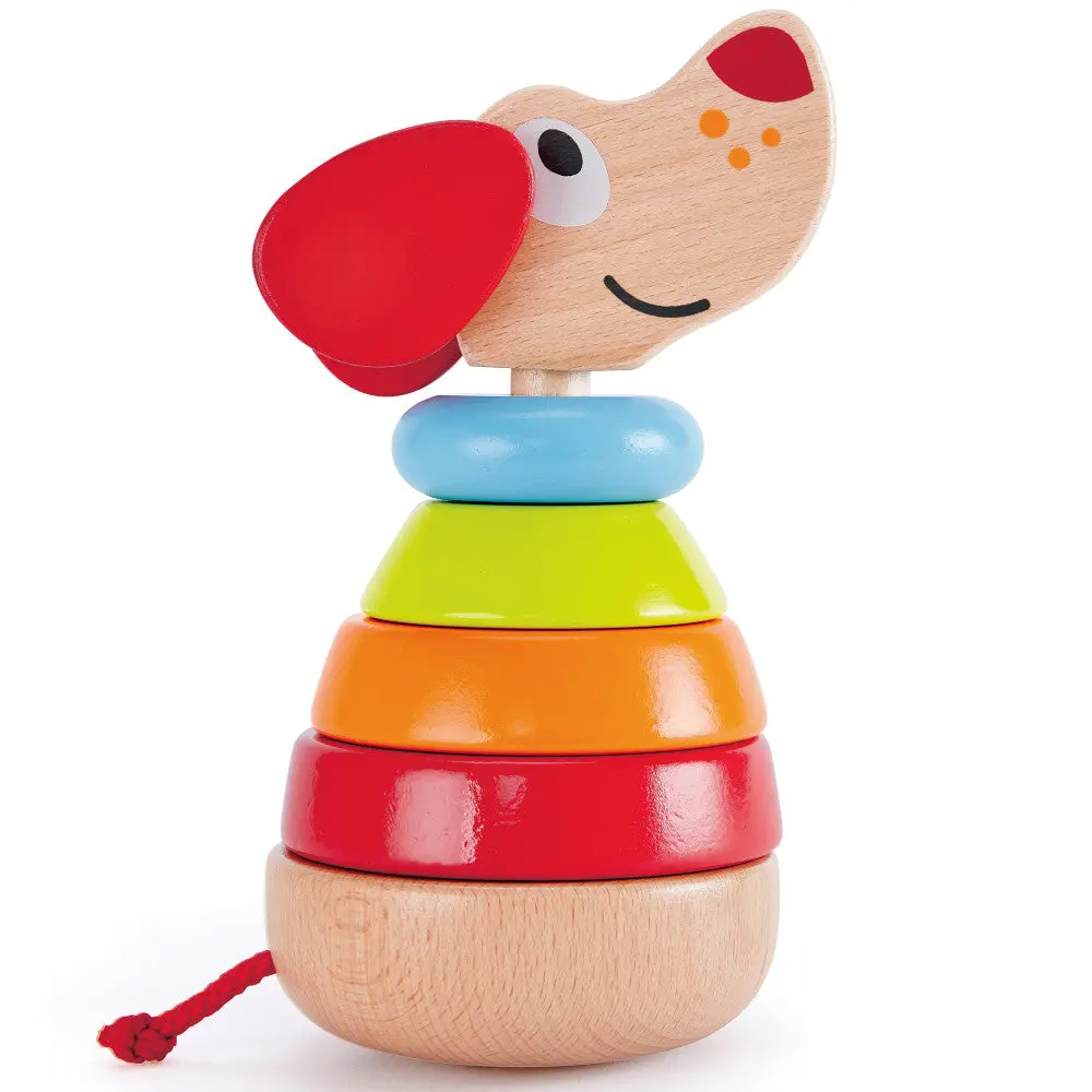 Hape Pepe Sound Stacker - Colorful Wooden Puppy Toy 1