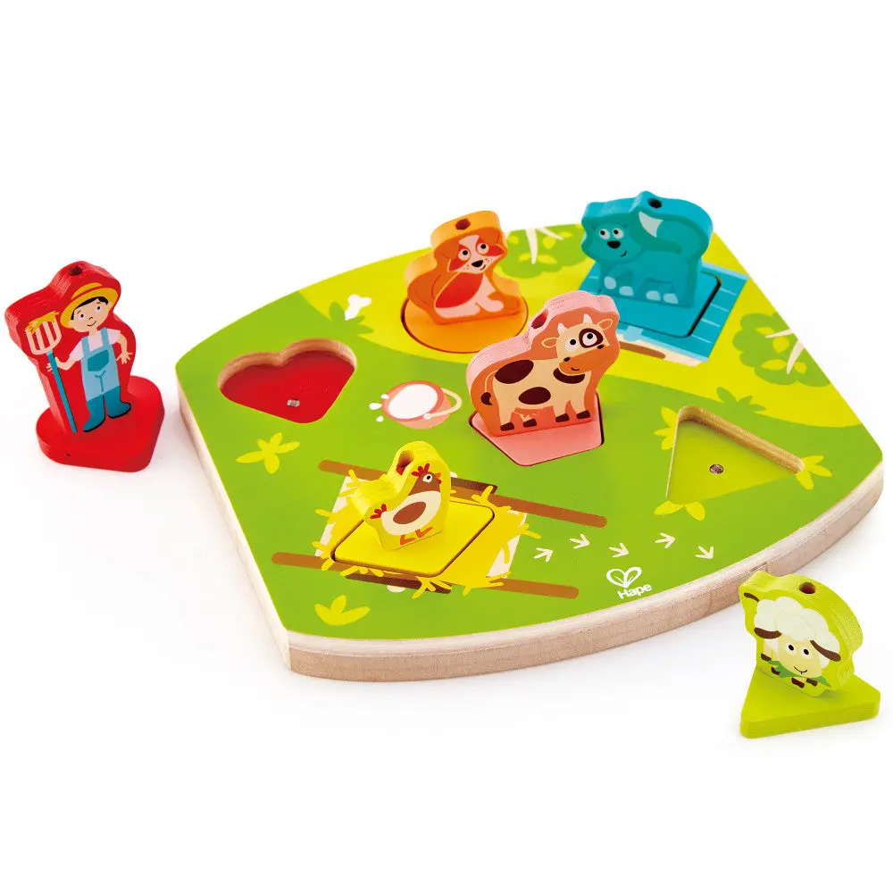 Hape Farmyard 7Pc Wooden Sound Effect Puzzle 1