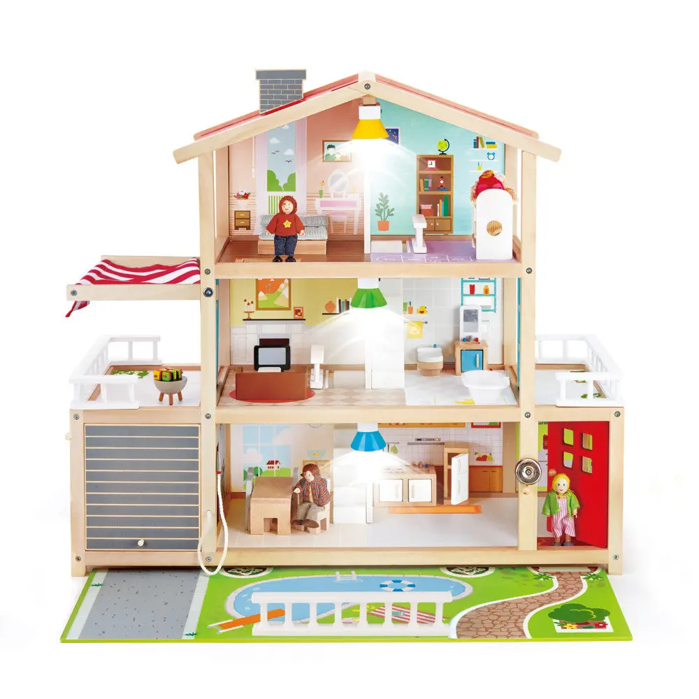 Hape Doll Family Mansion - Deluxe Wooden Dollhouse, Interactive Playset For Kids Ages 3+ 1