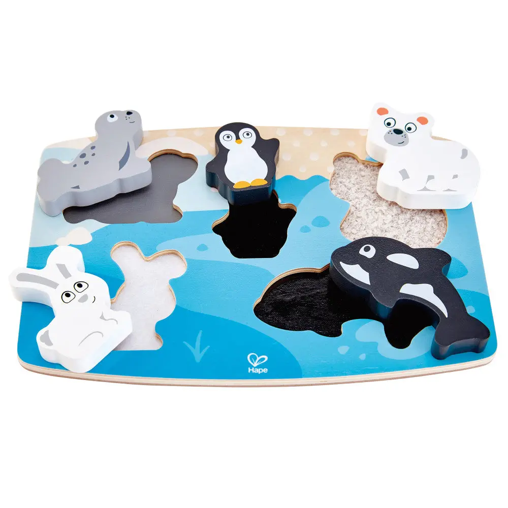 Hape Arctic Expedition 6Pc Wooden Sensory Puzzle 1