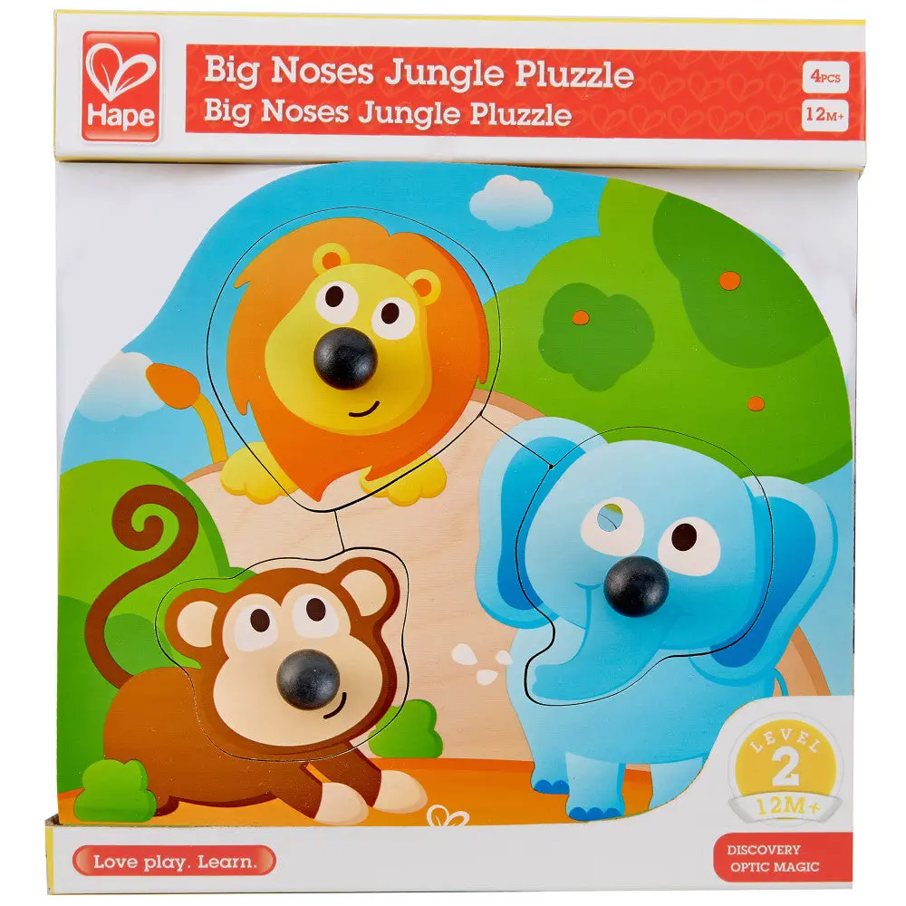Hape Jungle Adventure Big Nose 4Pc Wooden Puzzle 1
