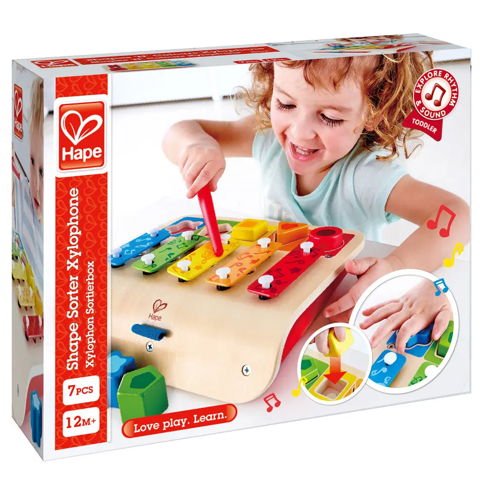 Hape Wooden Shape Sorter Xylophone - Interactive Musical Toy 1