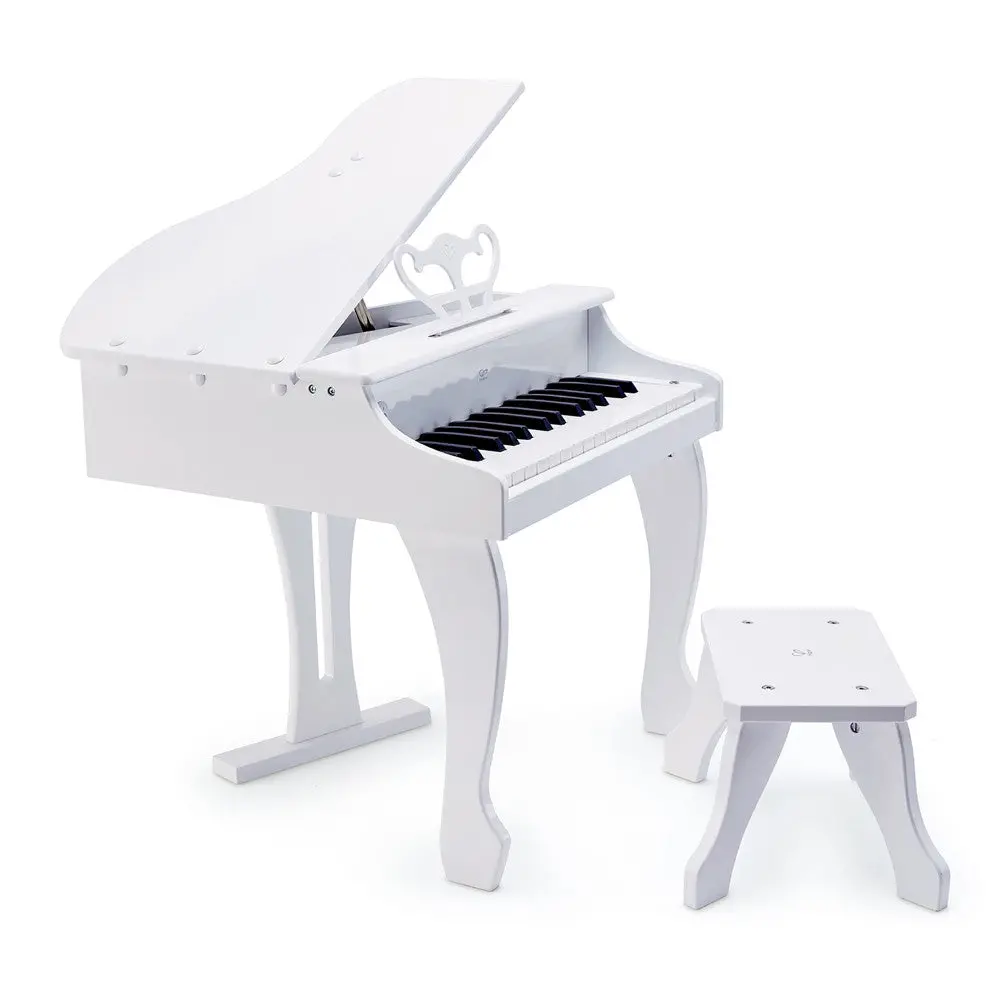 Hape Deluxe White Grand Piano 30-Key Electronic Toy With Stool 1