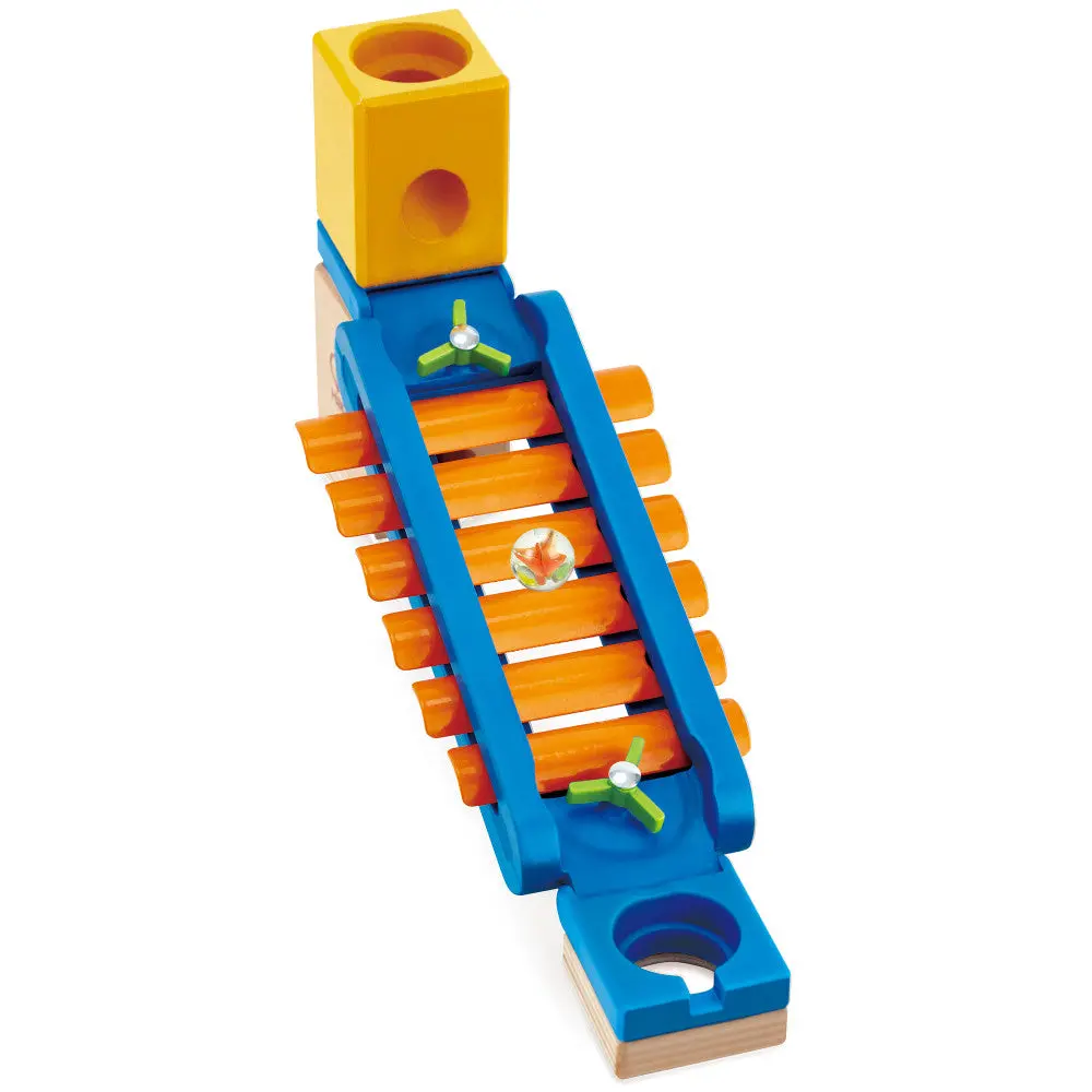Hape Quadrilla 15-Piece Sonic Playground Marble Run With Xylophone Rail 1