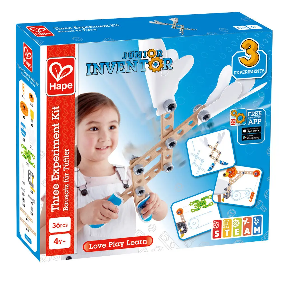 Hape Junior Inventor Three-Experiment Kit - 36Pcs 1