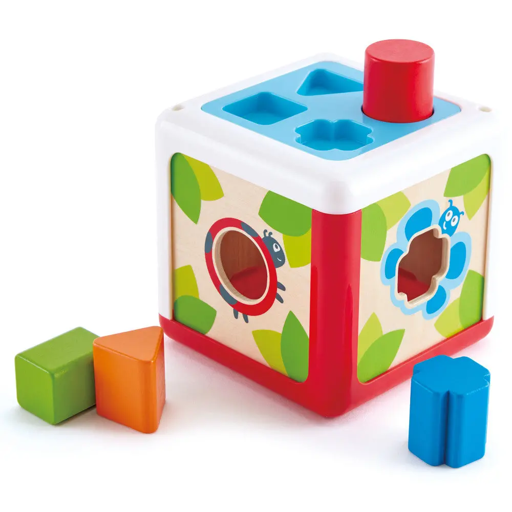 Hape Garden Critters Wooden Shape Sorting Box – 4 Shape Blocks 1