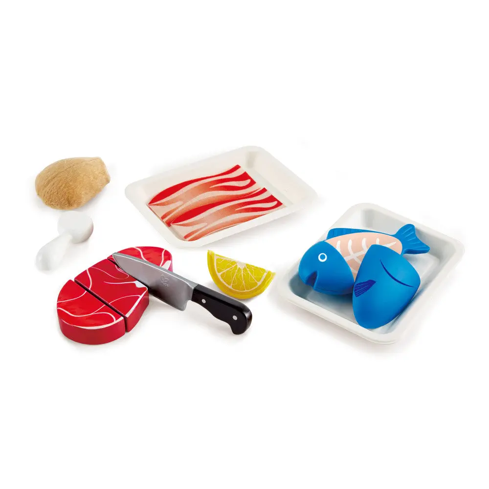 Hape Tasty Proteins Wooden Kitchen Playset - 7 Pieces 1