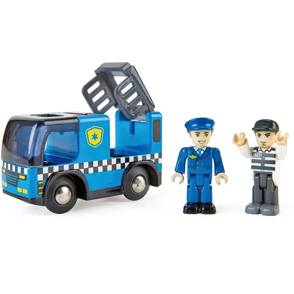 Hape Blue Police Car With Siren, Lights & Sounds Playset 1