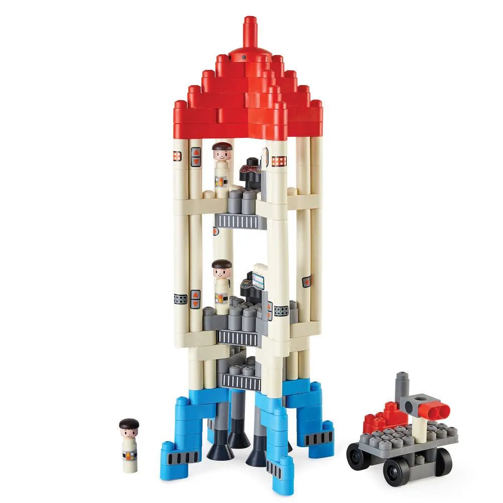 Hape Polym Adventure Rocket 138-Piece Set - Red/Blue/White 1