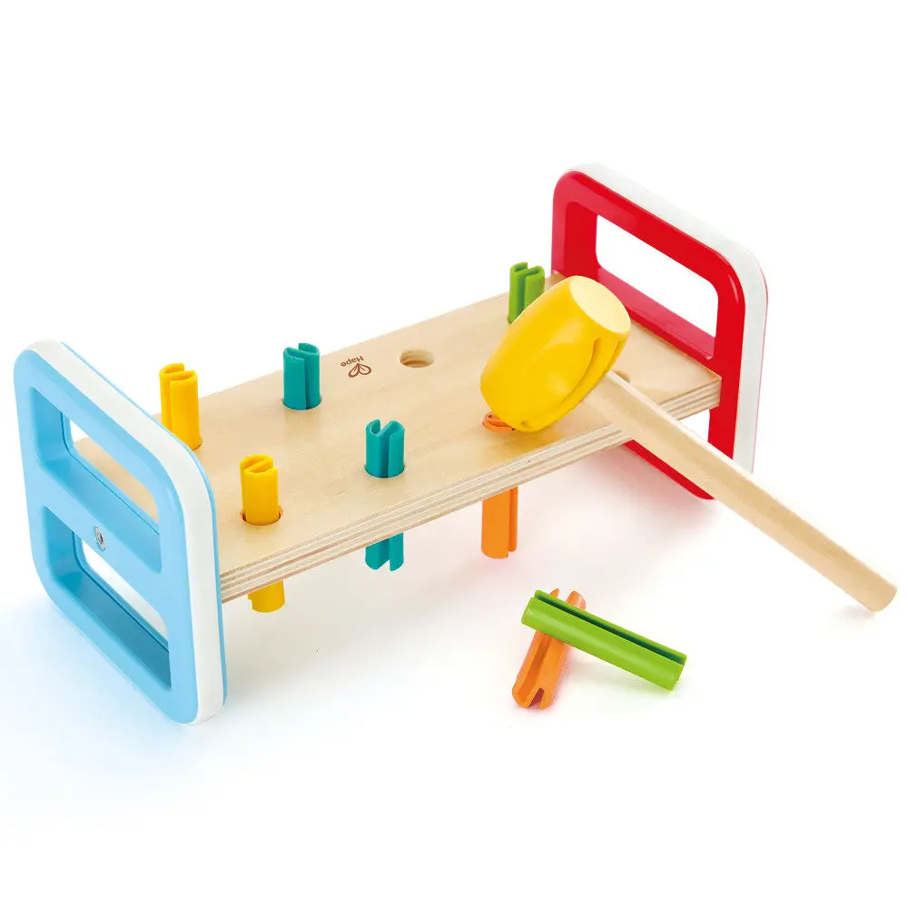 Hape Rainbow Pounder – Colorful Wooden Hammering Bench Toy 1
