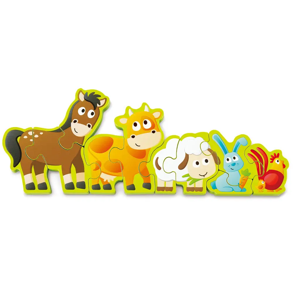Hape Farm & Numbers Dual-Themed Wooden Puzzle - 10Pc 1