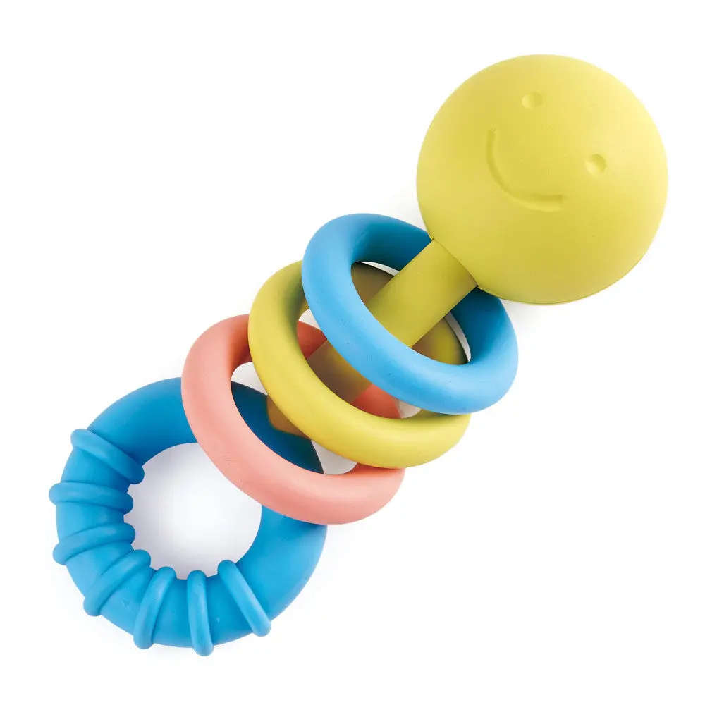 Hape Rattling Rings Teether – Pastel Joy 1