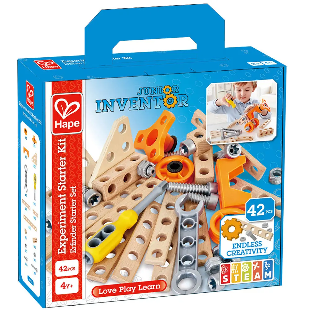 Hape Junior Inventor 42-Piece Physics & Engineering Experiment Starter Kit 1