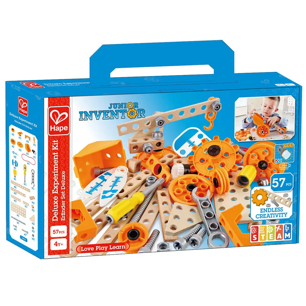 Hape Junior Inventor Deluxe Experiment Kit - 57 Piece Set 1