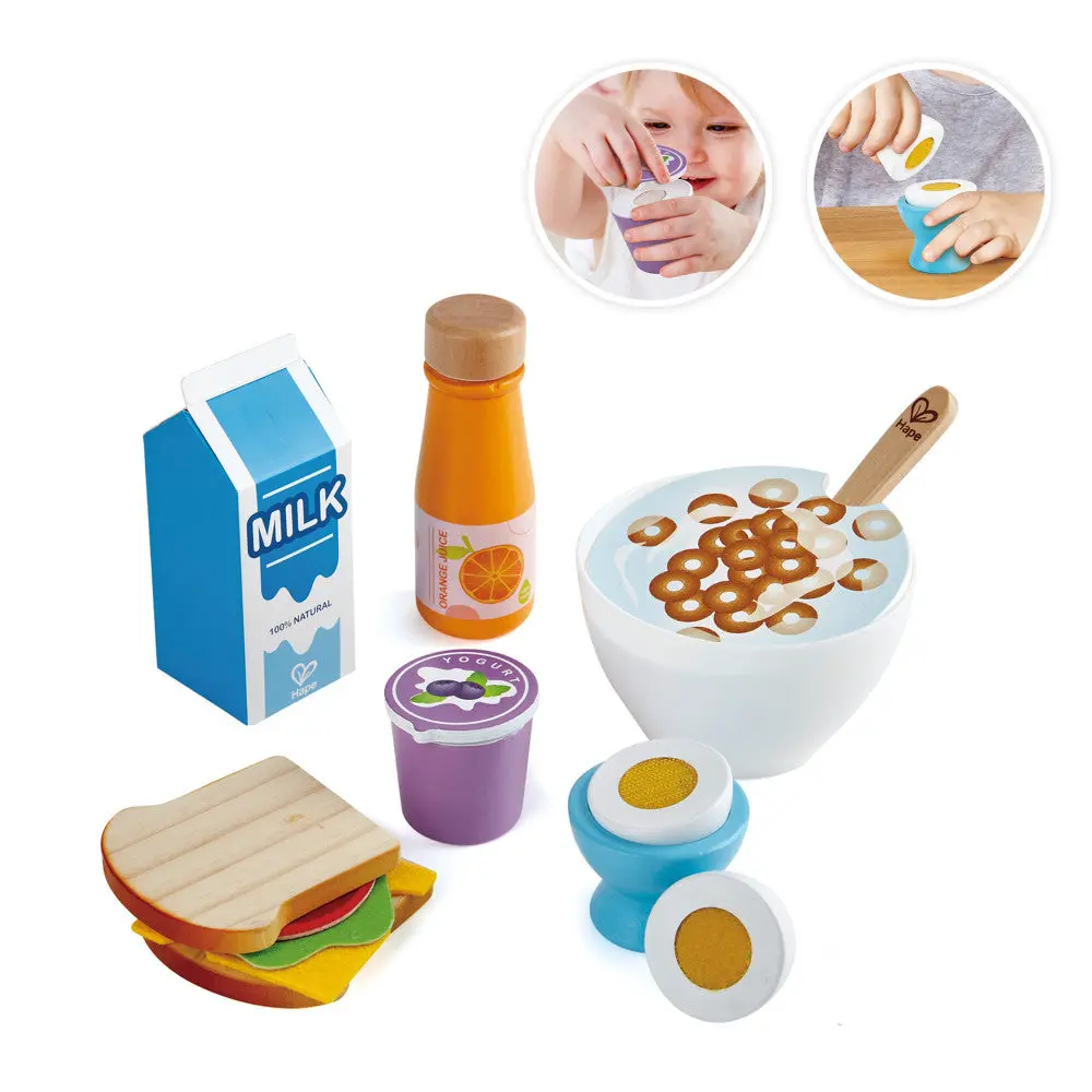 Hape Delicious Breakfast Wooden Kitchen Playset For Toddlers & Children Ages 3+ 1