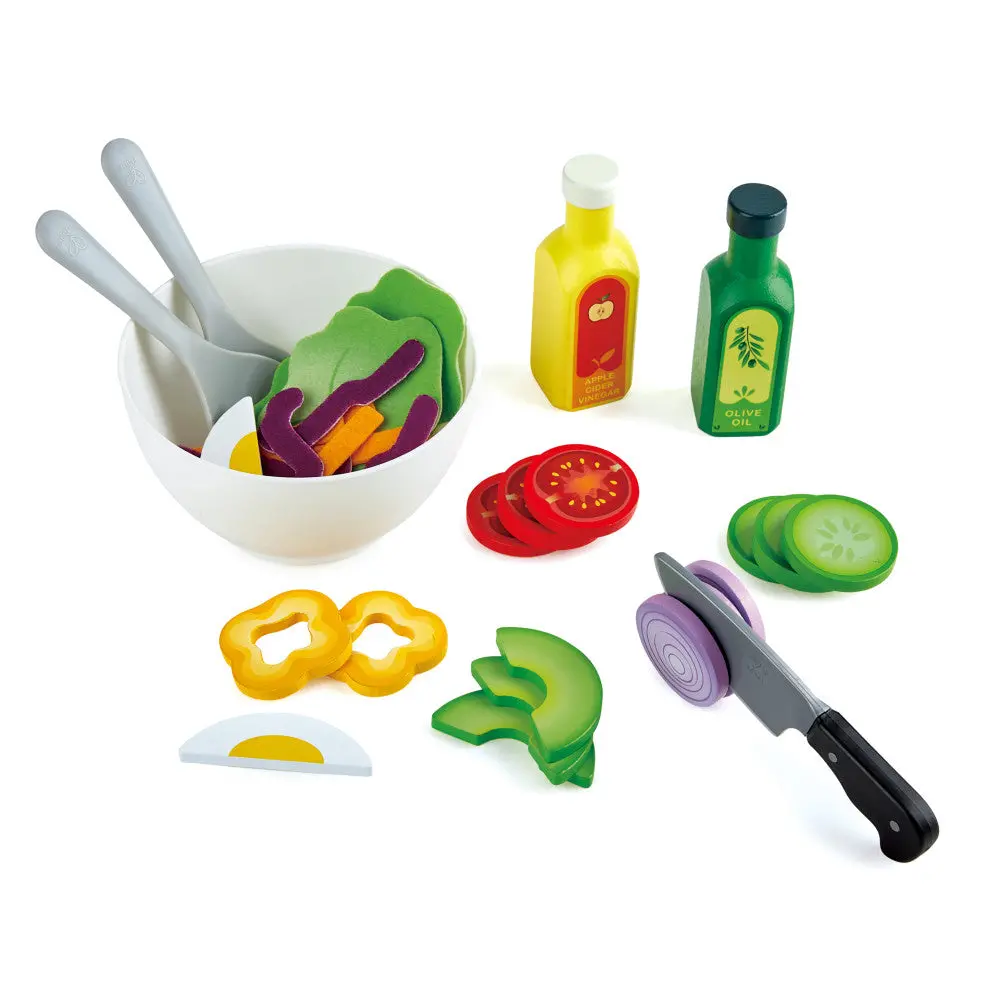 Hape Healthy Salad Wooden Kitchen Playset - 39 Pieces For Ages 3+ 1