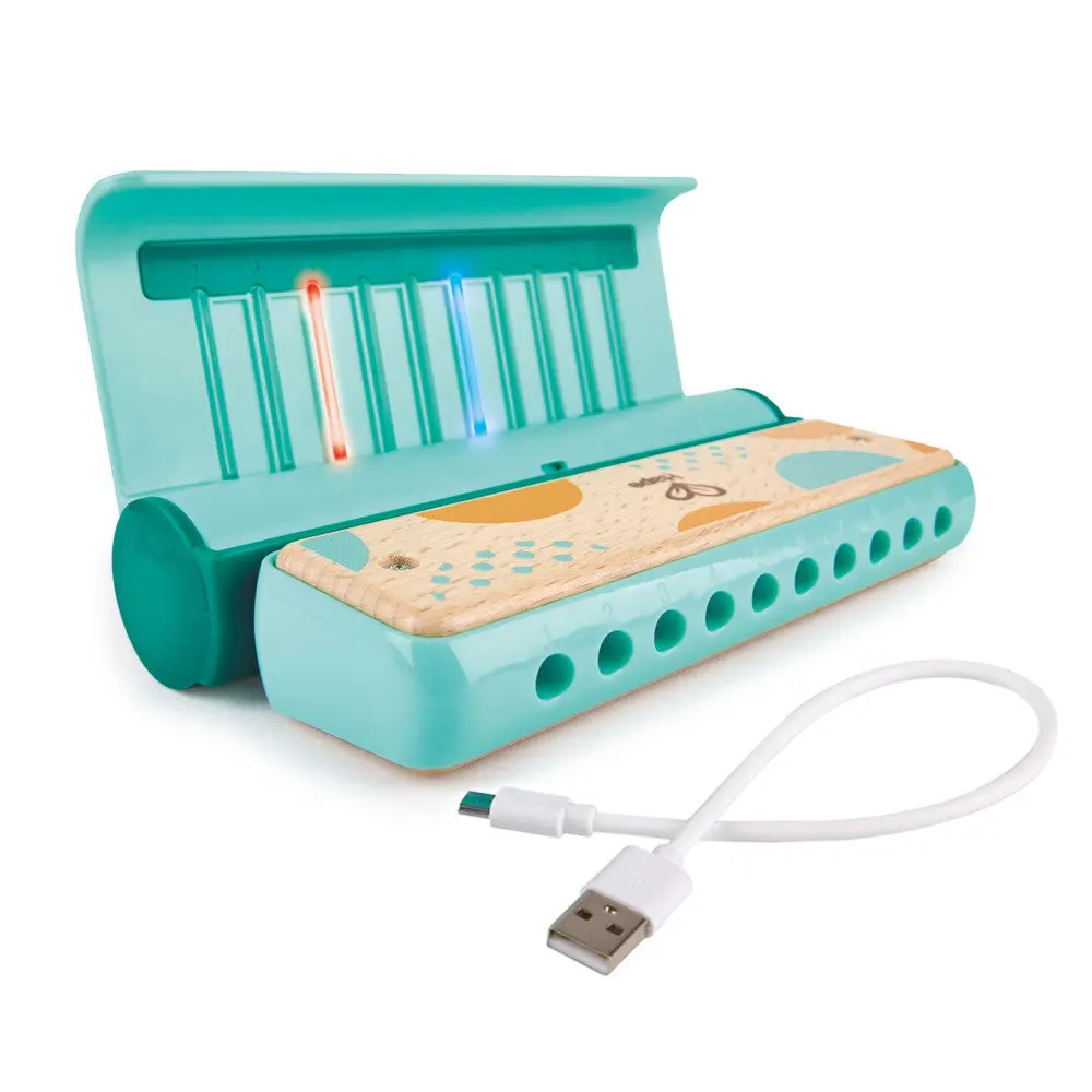 Hape Teal Learn With Lights Harmonica For Toddlers & Kids 1