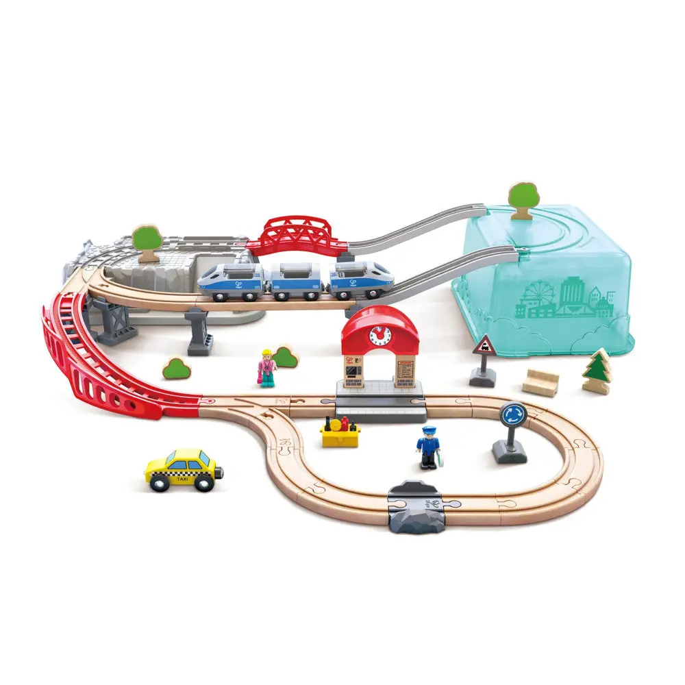 Hape City Train Wooden Bucket Set - 48 Piece, Ages 3+ 1