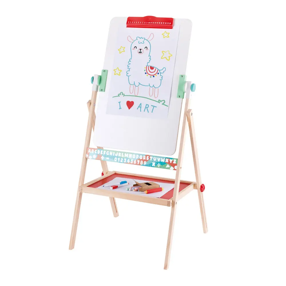 Hape Artisan Kid's Double-Sided Standing Easel, Chalkboard & Whiteboard 1