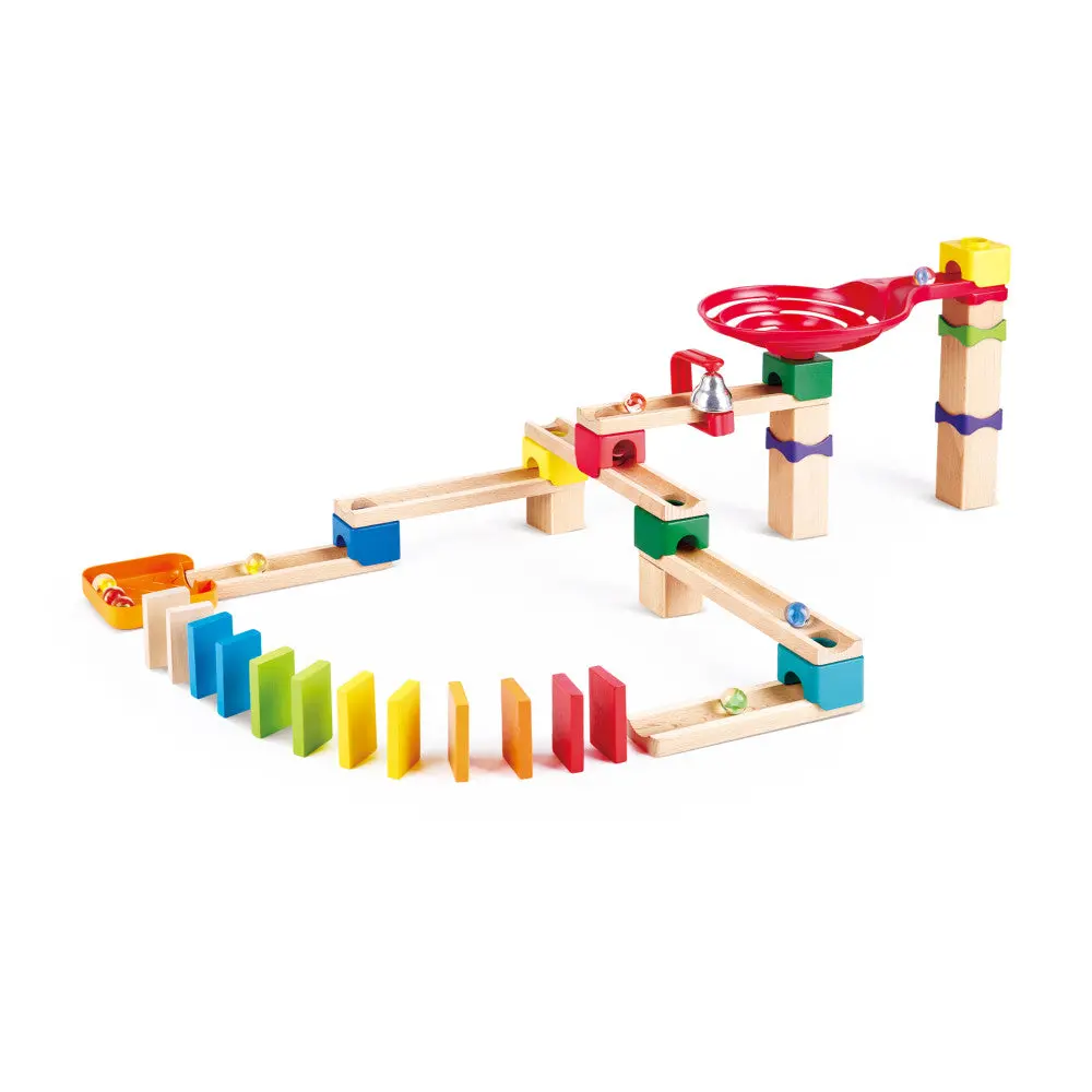Hape Crazy Rollers Marble Run - 50 Piece Wooden Racetrack Building Set 1