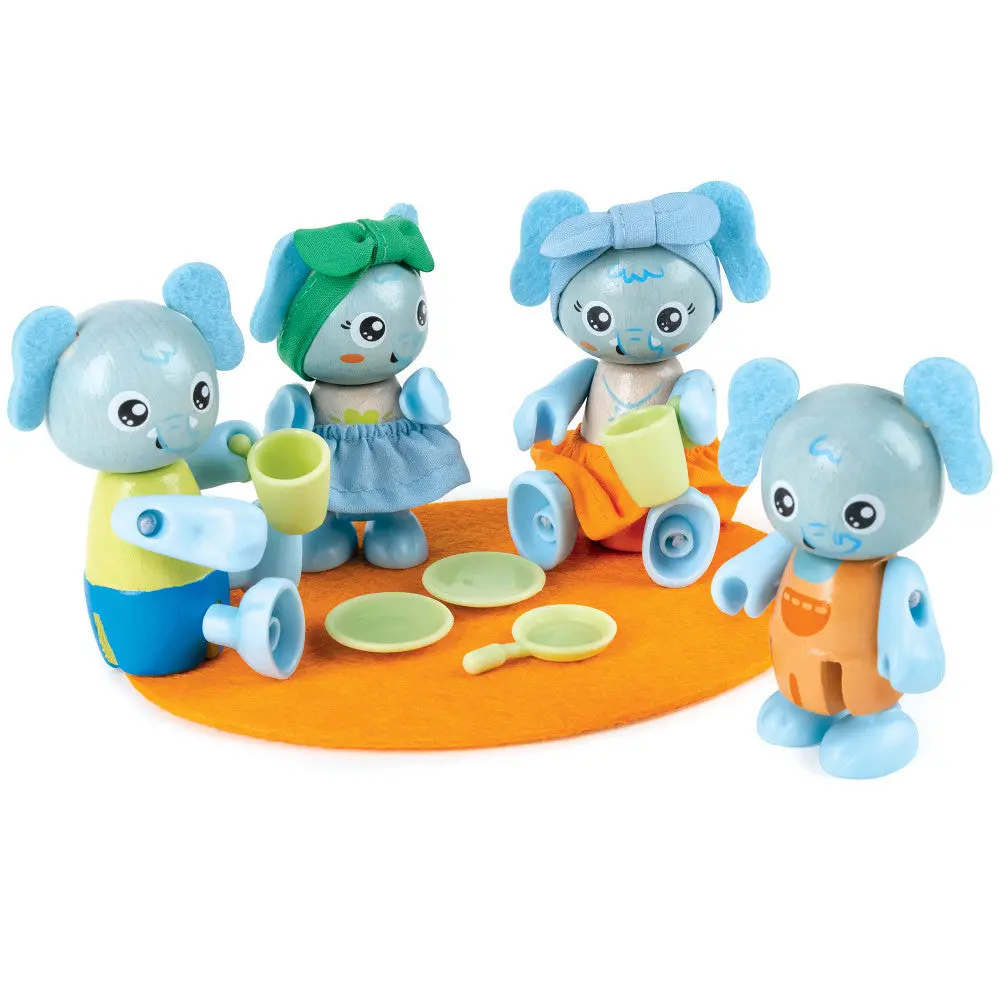 Hape Wonderland Elephant Family Playset With Articulated Figurines 1