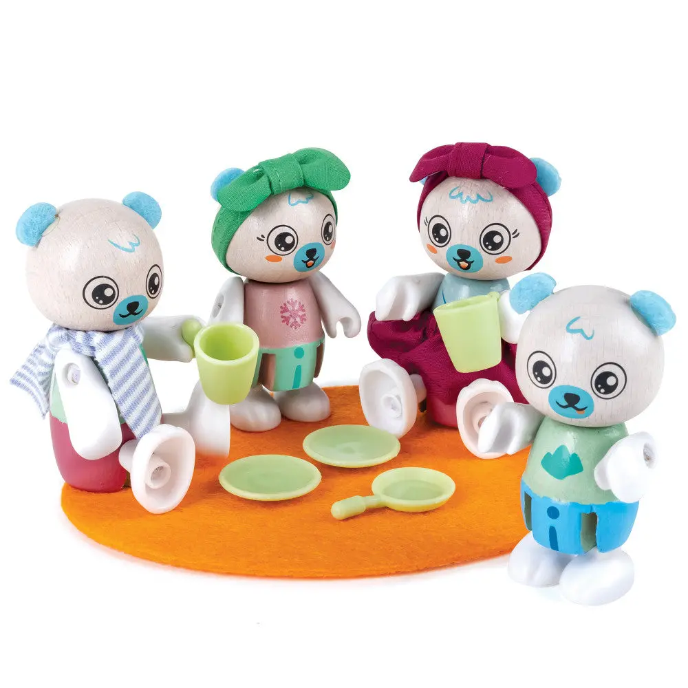 Hape Polar Bear Family - Playful Wooden Animal Figurines 1
