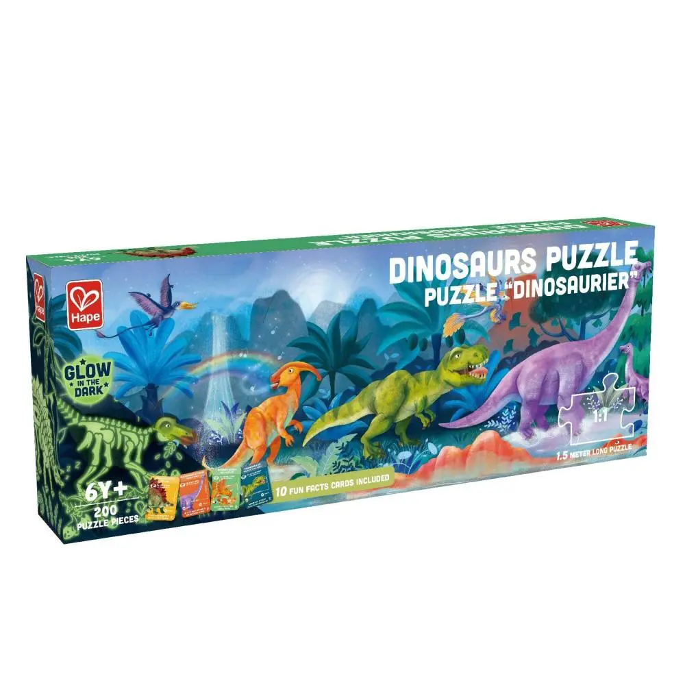 Hape Prehistoric Glow-In-The-Dark Floor Puzzle - Dinosaurs, 200 Pc 1