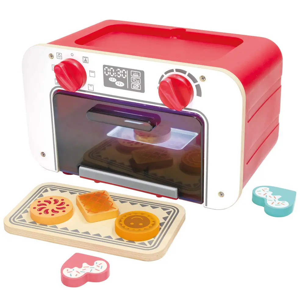 Hape My Baking Oven Playset With Magic Color-Changing Cookies - Red & White 1