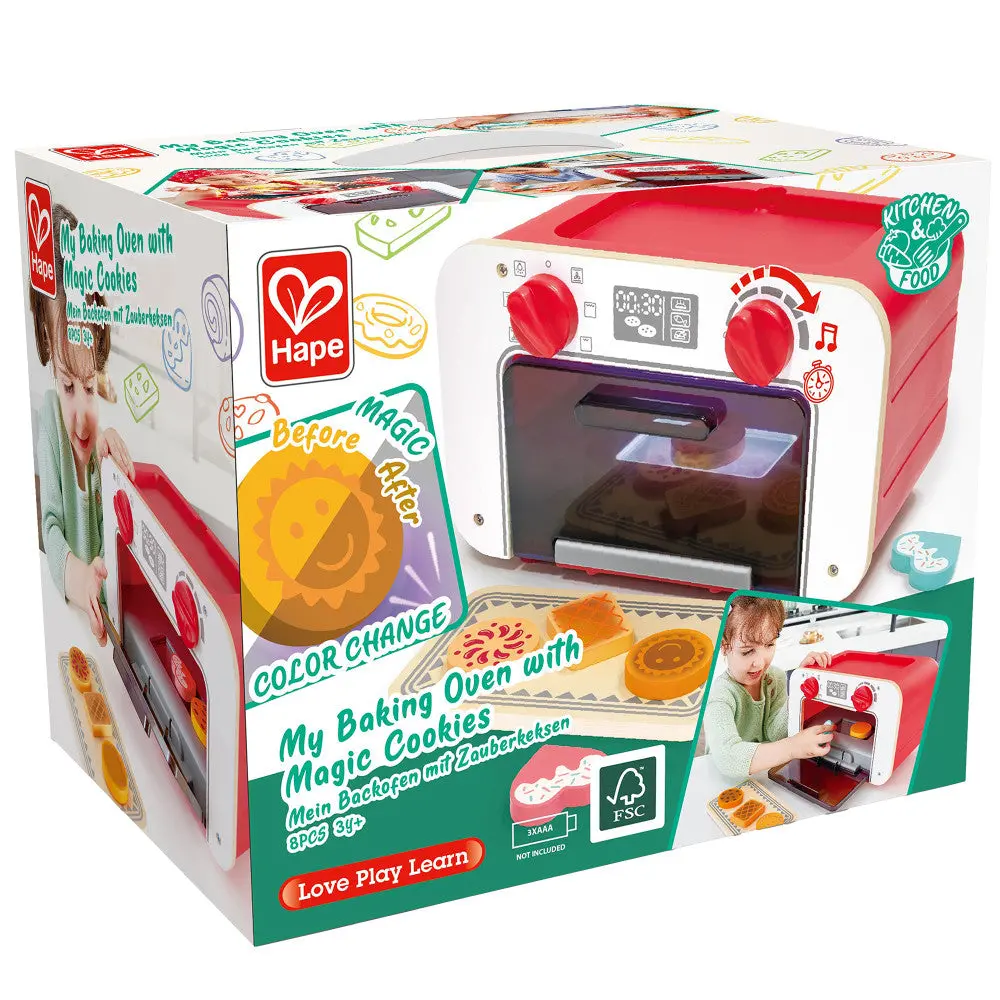 Hape My Baking Oven Playset With Magic Color-Changing Cookies - Red & White 2