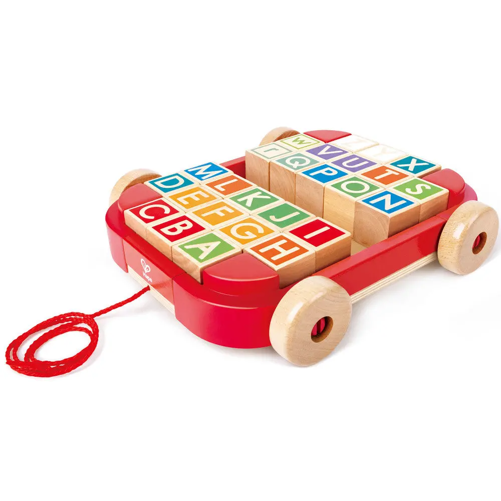 Hape Alphabet Explorer Pull-Along Cart With Stacking Blocks 2