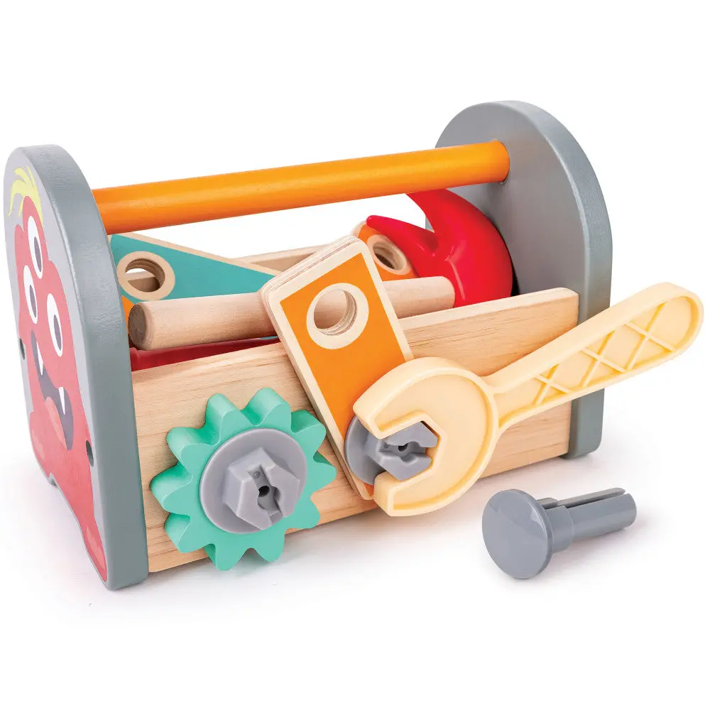 Hape 12-Piece Monster Fix-It Wooden Tool Kit - Colorful & Portable 1