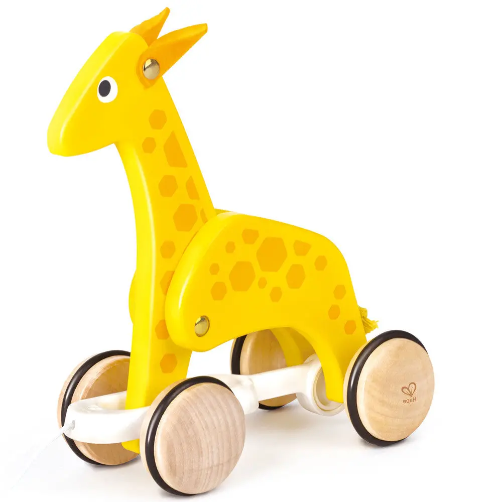 Hape Giraffe Pull Along Toy - Yellow 1